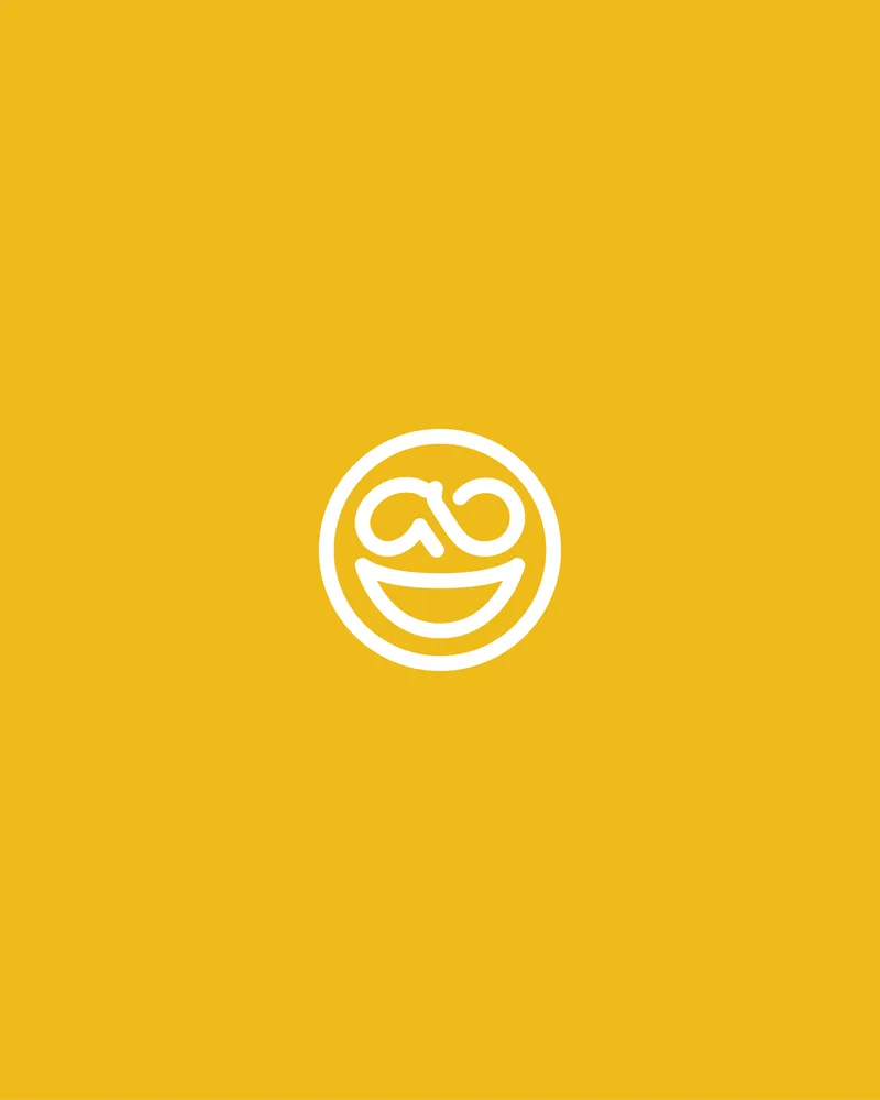 AO smile mark — logo design study in gold