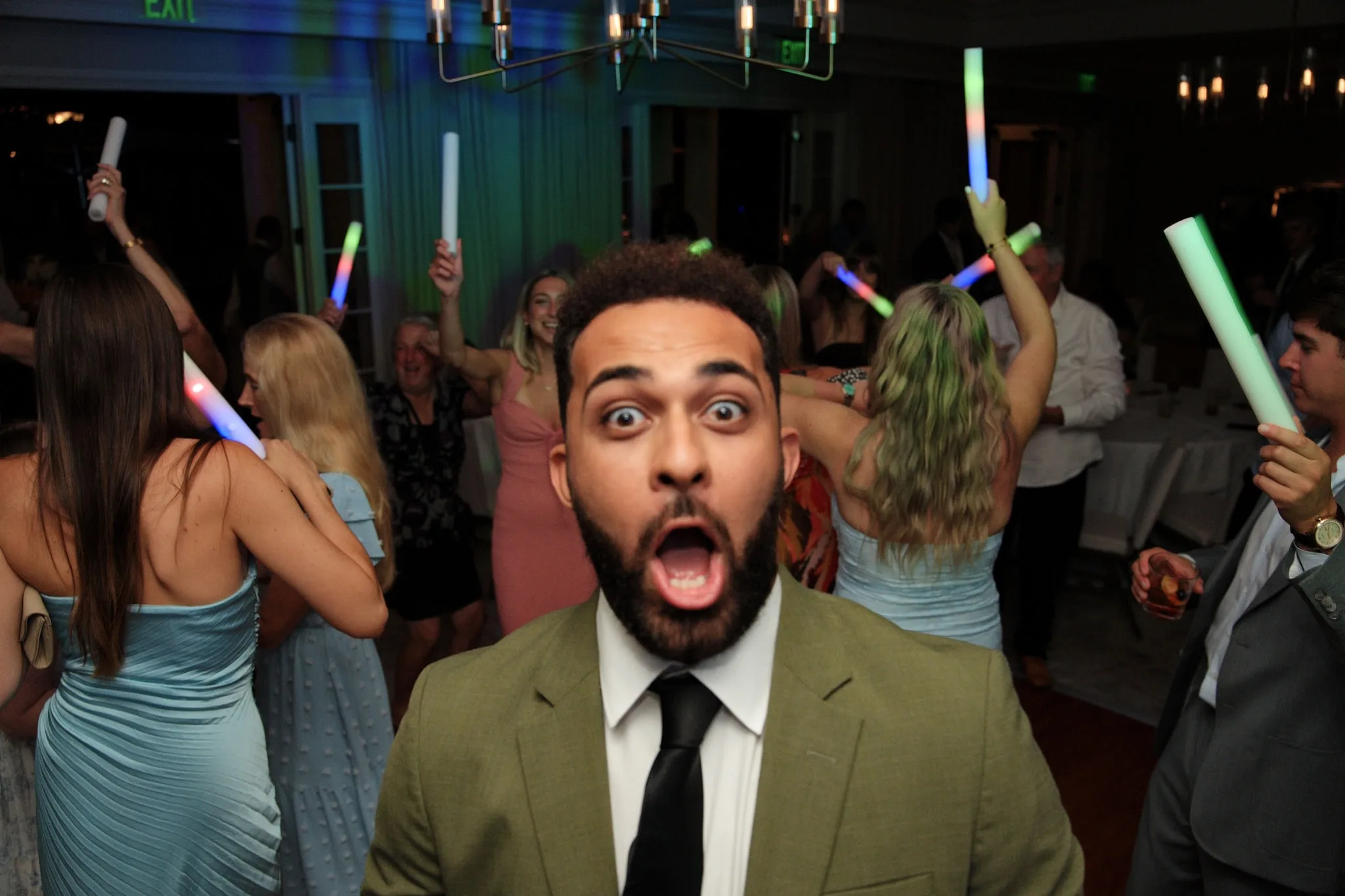 Glow sticks on the dance floor