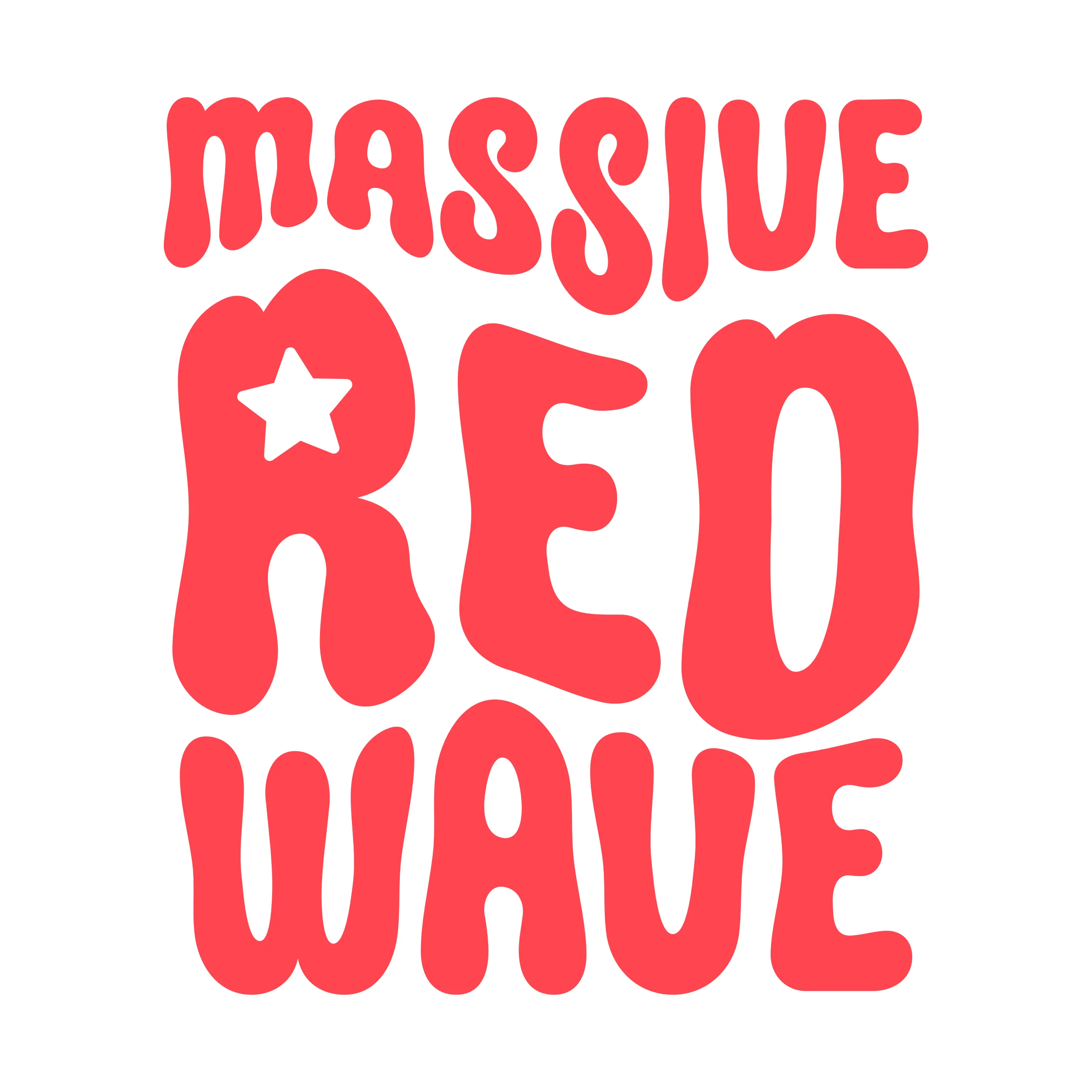 Massive Red Wave — t-shirt print design 2