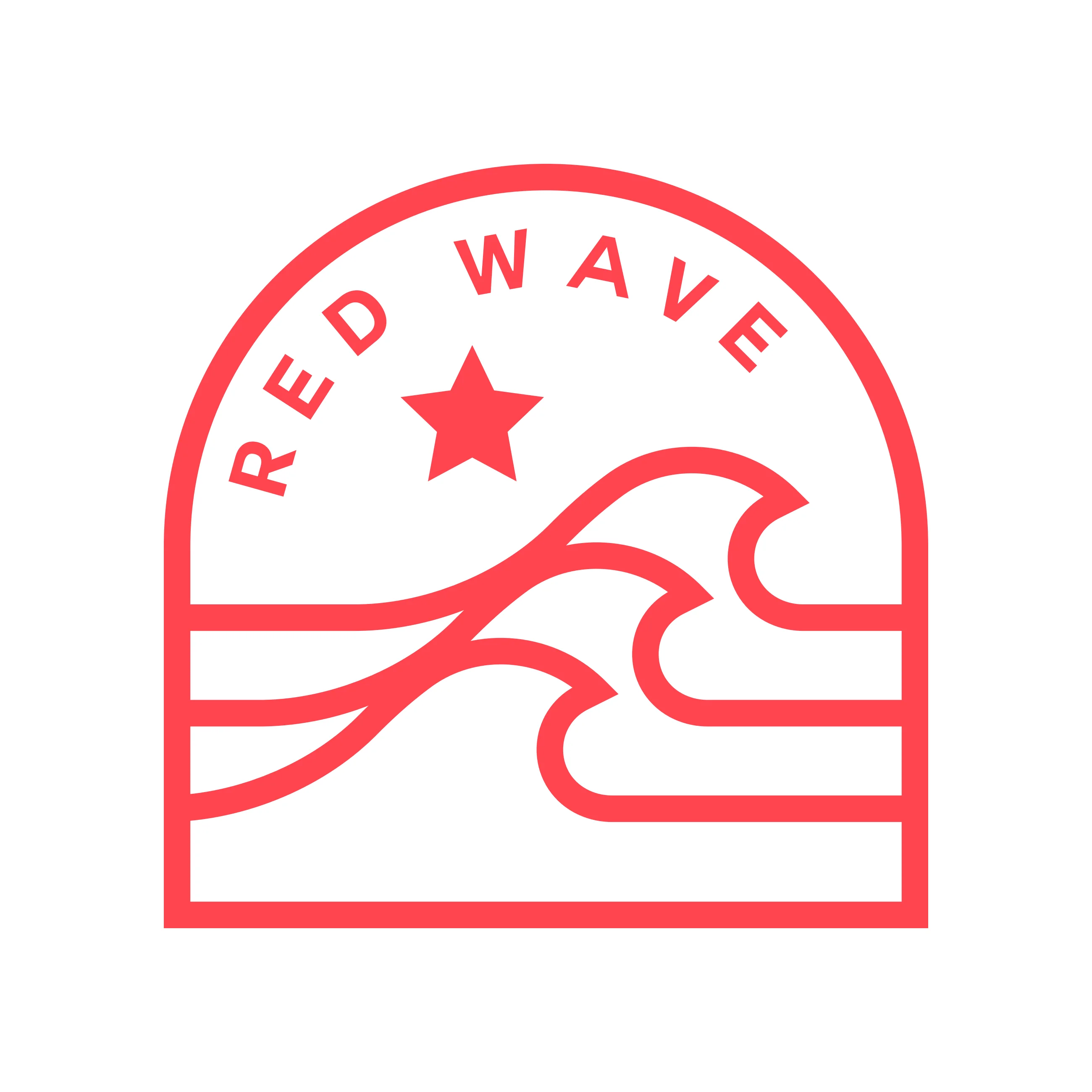 Massive Red Wave — t-shirt print design 4